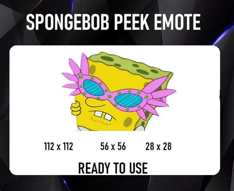 Spongebob Peek Emote For Twitch Discord Or Youtube Etsy