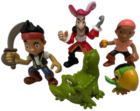 Lot Of 5 Jake And The Neverland Pirate Figures Skully Tick Tock Croc Cpt