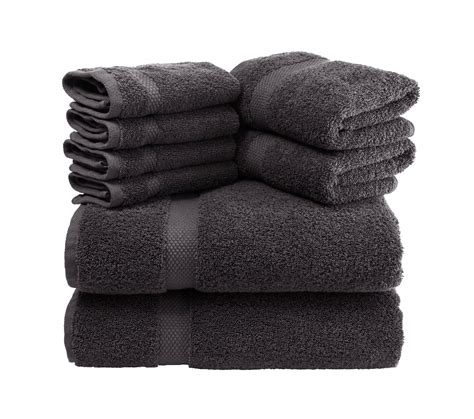 Luxury Black Bath Towel Set Hotel Soft Cotton 2bath 2hand 4wash