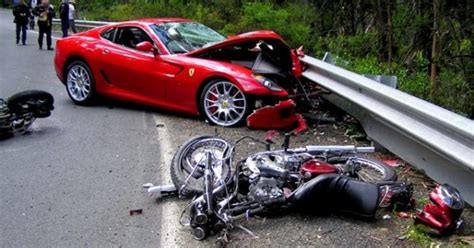 Ferrari 599 Driver Crashes Into Motorbike Riders And Keeps Licence Photos