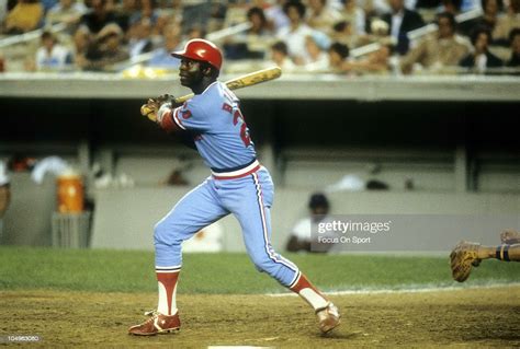 Outfielder Lou Brock Of The St Louis Cardinals Swings And Watches