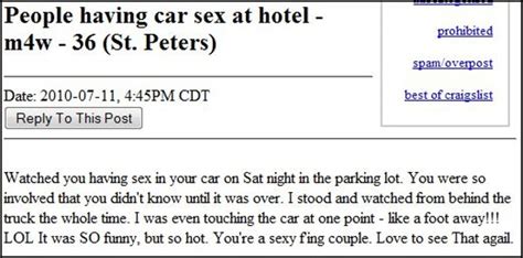 Sexy Couple Has Sex In Parking Lot Stranger Watches Another Week In Missed Connections News Blog