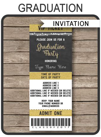 graduation party ticket invitations template graduation