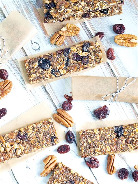 230), but the fat was reduced from 9g to 3g without losing any of the protein (both have 6g of protein)! Pecan Cranberry Granola Bar Recipe - Happy Healthy Mama