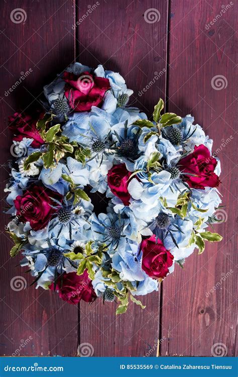 Heart Shaped Flower Arrangement Stock Image Image Of Beauty Dark