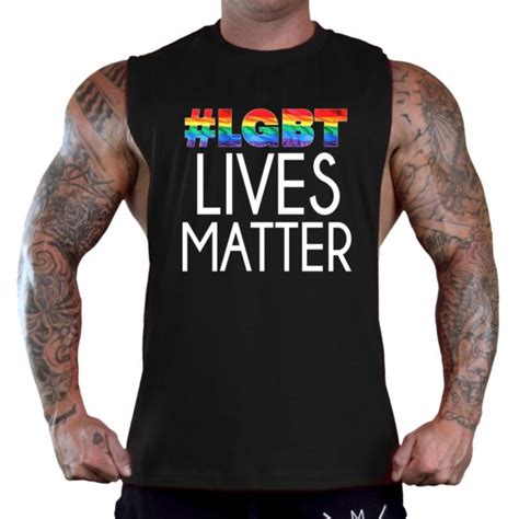 Men S Rainbow LGBT Lives Matter Black T Shirt Tank Gay Pride Equality