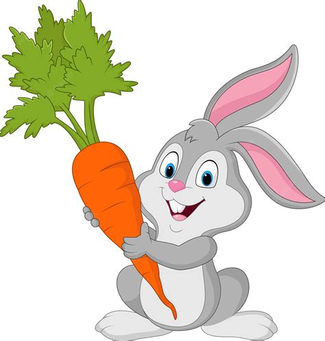 Premium Vector Happy Rabbit Holding Carrot