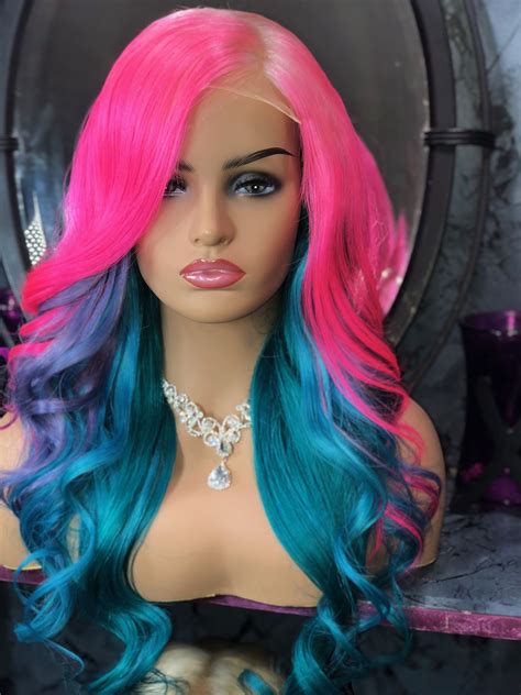 Naturalxpressions Colored Wigs Cotton Candy Colors Rainbow Hair Color