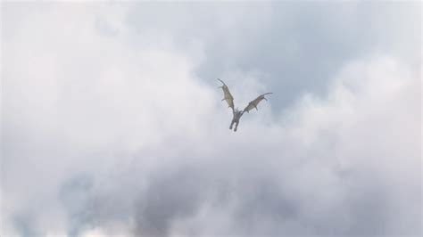 Realistic Dragon Flying In The Sky And Breathing A Flame 30 Fps