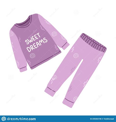 Sleepwear For Girls Pajama Nightgown Sleep Suit Isolated Vector Eps