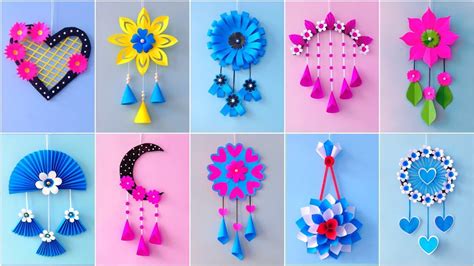 10 Quick Easy Paper Wall Hanging Ideas Heart Flower Wall Decor