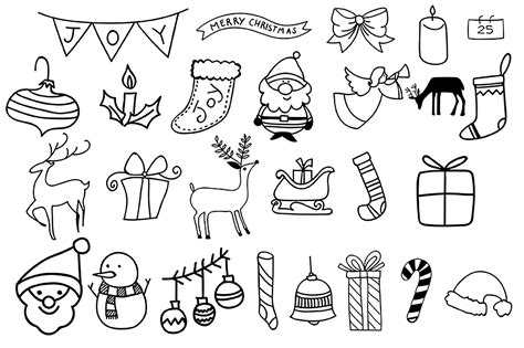 Christmas Doodles Coloring Pages