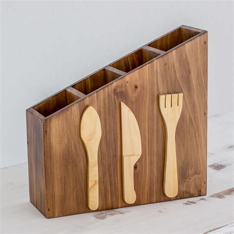 Wooden Utensil Holder Kitchen Utensil Holder Wooden Spoon Holder Knife