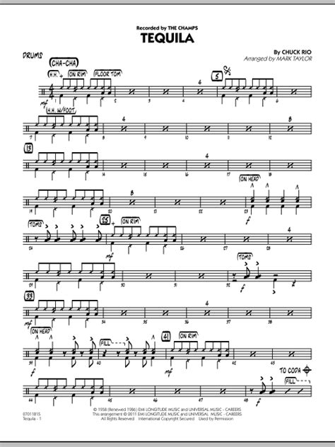 The Champs Tequila Sheet Music Notes Chords Download Printable Piano