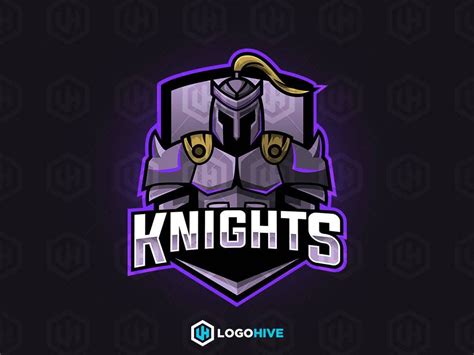 Knight Logo Purple Silhouette Mark Logo And The Red Artistic Knight
