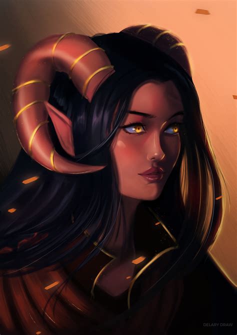 Artstation Dnd Feral Tiefling Portrait