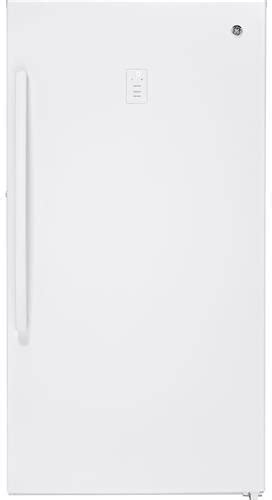 Ge Fuf17smrww 33 Inch Upright Freezer With Turbo Freeze Lock And Key Audible Temperature Alarm