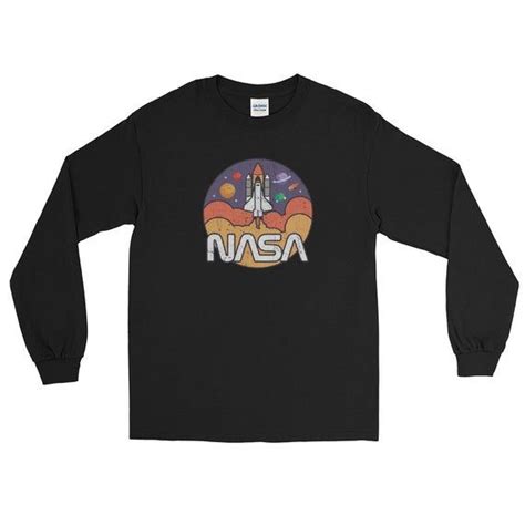 Retro Vintage Nasa Space Shuttle Launch Shirt Long Sleeve T Shirt