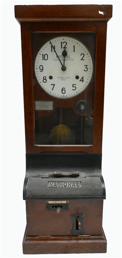 National Time Recorder Co Ltd Clocking On Clock Clock With Dial