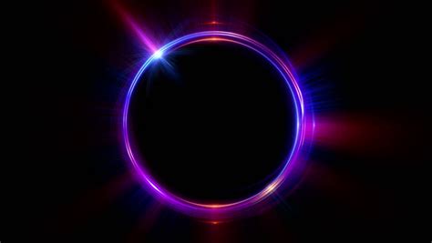 Abstract Circle Rotating Rings With Light Rays And Glow