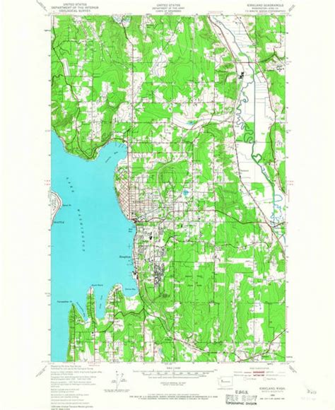 1950 Kirkland Wa Washington Usgs Topographic Map Historic Pictoric
