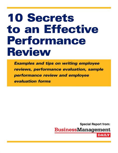 10 Secrets To An Effective Performance Review Examples And Tips Free