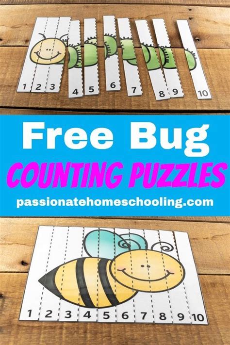 FREE COUNT TO 10 BUG PUZZLES: These counting to 10 bug puzzles are so