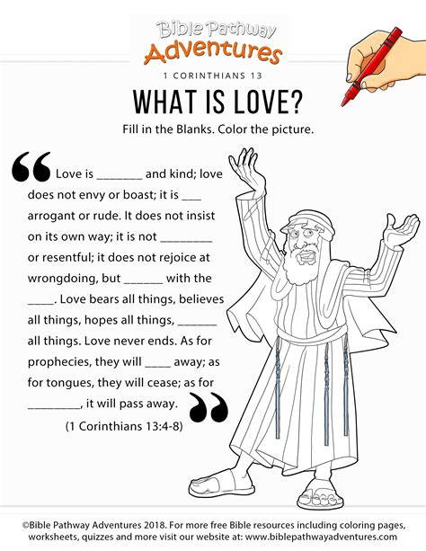 What Is Love Worksheet Bible Pathway Adventures