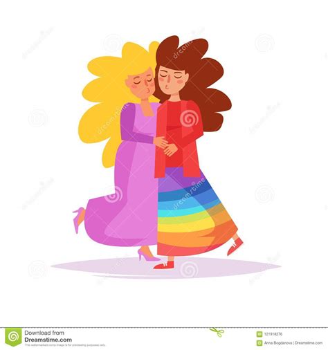 Lesbian Couple Vector Cartoon Stock Vector Illustration Of Freedom