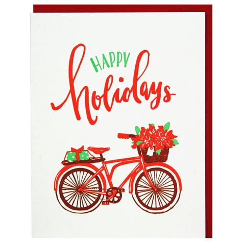 Wishing you the jolliest holiday this side of the nuthouse! Red Bicycle Holiday Card | Happy Holidays Cards | Smudge ...