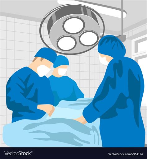 Surgeon Team At Work In Operating Room Royalty Free Vector