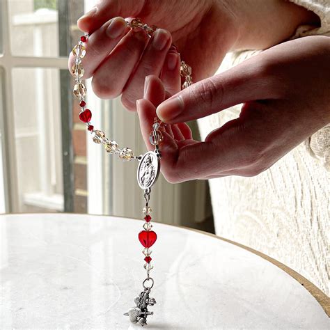 Swarovski Crystal Sacred And Immaculate Heart Chaplet