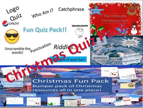 Christmas Quiz Pack A Must Download Teaching Resources