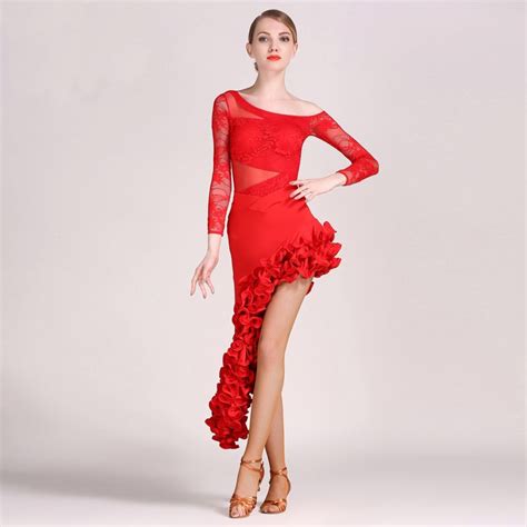 2021 Lace Women Latin Dress Latina Dance Dress Samba Salsa Dress Fringe