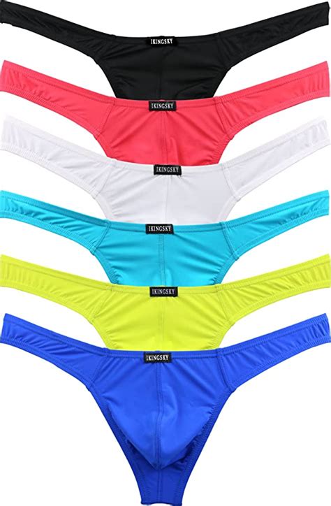 Ikingsky Mens Comfortable G String Sexy Low Rise Thong Underwear Pack