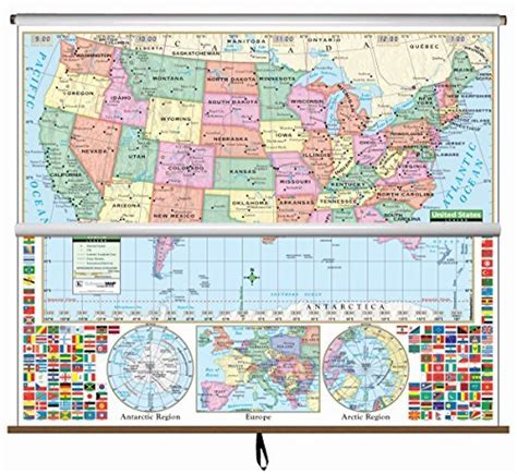 Buy Usworld Primary Wall Map Combo Roller Primary Classroom Wall