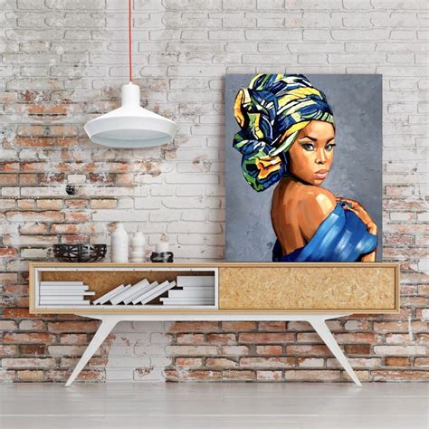 African American Painting African Queen Oil Painting Original Etsy