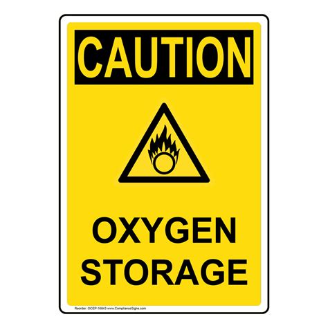 Portrait Osha Oxygen Storage Sign With Symbol Ocep 16843