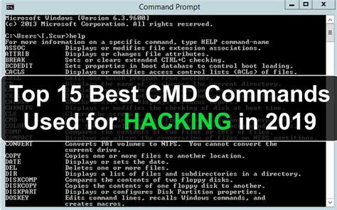 Top 15 Best Cmd Commands Used For Hacking In 2019 Learn Hacking Life