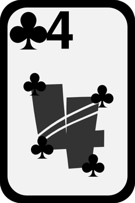 Four Of Clubs Clip Art At Vector Clip Art Online Royalty