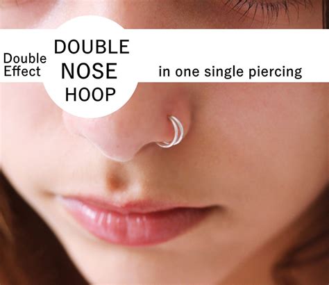 Double Hoop Nose Ring Double Nose Ring For Single Piercing Etsy