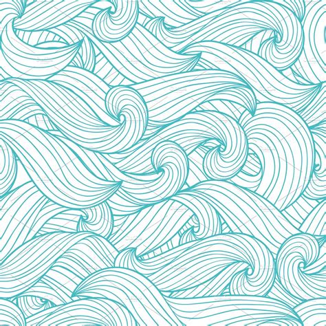 Seamless Backgrounds Of Waves Textures Creative Market
