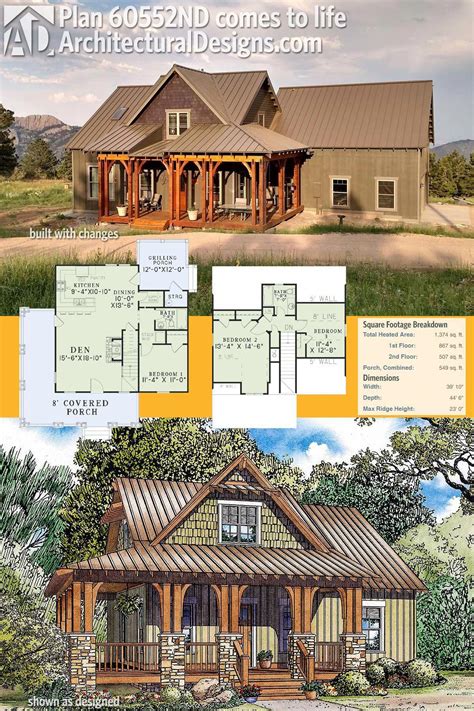 Architectural Designs Rustic House Plan 60552nd Comes To