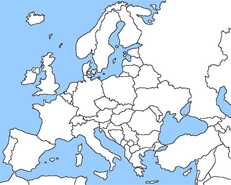 Blank Map Of Europe Countries And Capitals