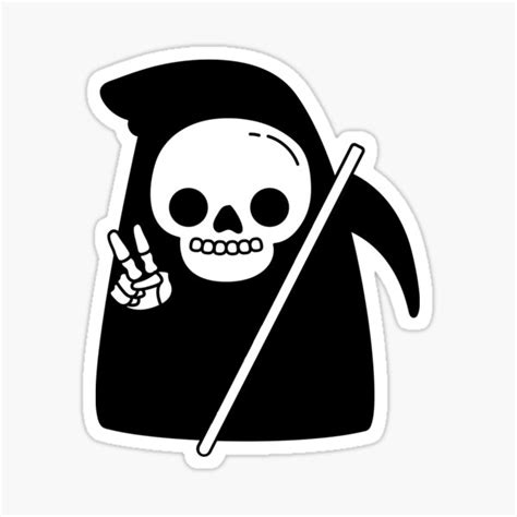 Cute Grim Reaper Sticker For Sale By Joyvious Redbubble