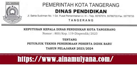 Jadwal Dan Juknis PPDB Kota Tangerang Banten Tahun Pelajaran 2023 2024