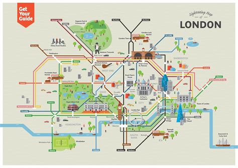 London Underground Map With Tourist Attractions Printable Interior