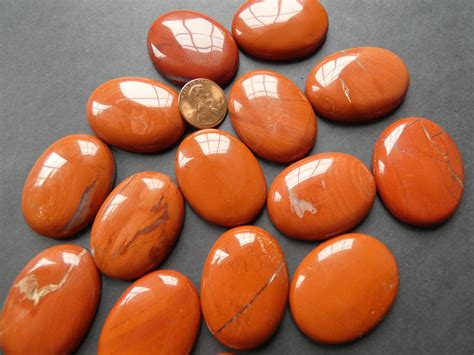 40x30mm Natural Red Jasper Cabochon Oval Stone Polished Gem Natural