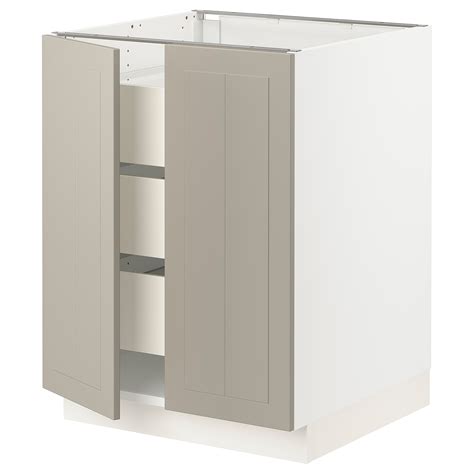 For prevent door from slamming. SEKTION / MAXIMERA Base cabinet w 2 doors/3 drawers - white/Stensund beige - IKEA