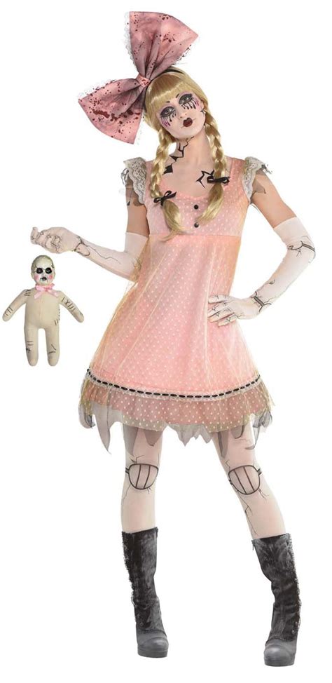Creepy Doll Womens Adult Possessed Toy Halloween Costume Dress